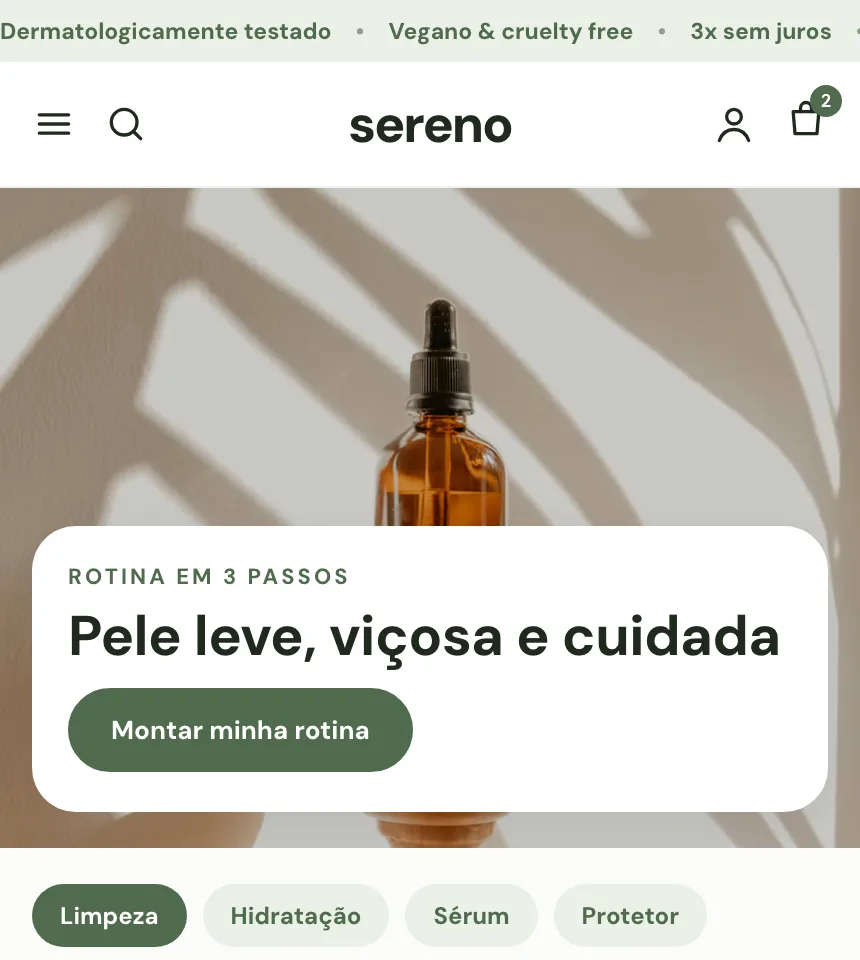 Loja de skin care usando o Tema NOX